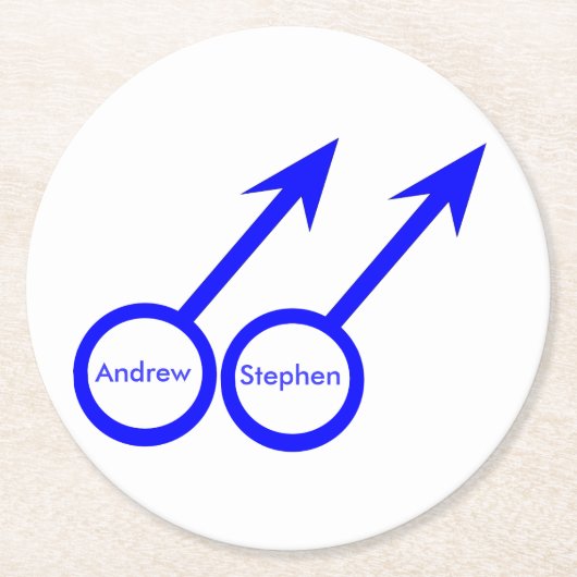 ゲイ愛好家カスタマイズ可能な紙コースター ラウンドペーパーコースター (正面)