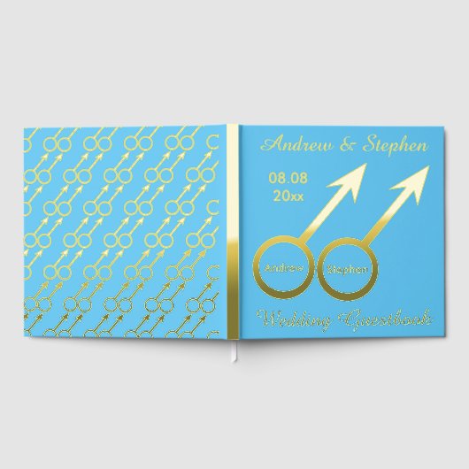 ゲイ愛好家カスタムウェディング ゲストブック (全面)