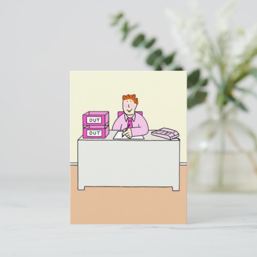 ゲイ新しい仕事おめでとう漫画 ポストカード (スタンド正面)