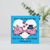 ゲイ新郎豚が飛ぶかもしれない結婚式招待状 招待状 (スタンド正面)