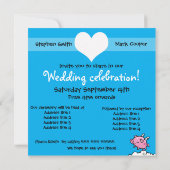 ゲイ新郎豚が飛ぶかもしれない結婚式招待状 招待状 (裏面)