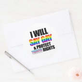 ゲイ権とトランス保護権を言う ラウンドシール (封筒)