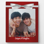 ゲイ氏の赤結婚いダマスク写真 フォトプラーク (正面)