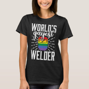 ゲイ溶接機Lgbtプライドおもしろいことわざ溶接ギフトPr Tシャツ