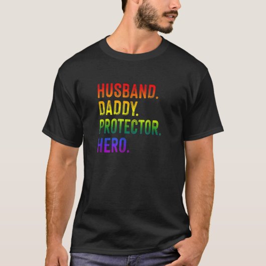 ゲイ父の日LGBTプライド夫ダディプロクト Tシャツ (正面)