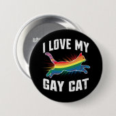 ゲイ猫が大好き!レインボープライドLGBT 缶バッジ (正面&裏面)