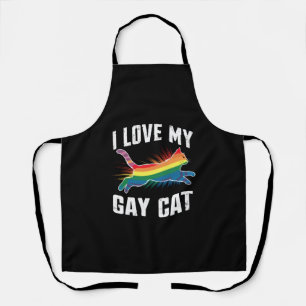 ゲイ猫が大好き 可愛い レインボー プライド LGBT エプロン