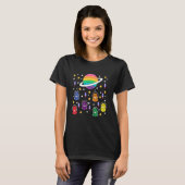 ゲイ猫の宇宙レインボープライド Tシャツ (正面フル)