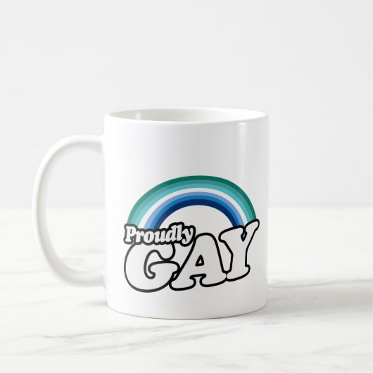 ゲイ男性であることを誇りに思う コーヒーマグカップ (左)