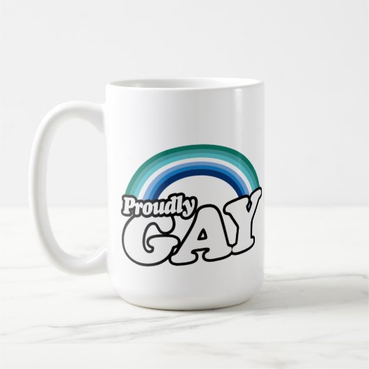 ゲイ男性であることを誇りに思う コーヒーマグカップ (左)