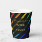 ゲイ男性の結婚式用エレガントレインボーペーパーカップ 紙コップ (正面)