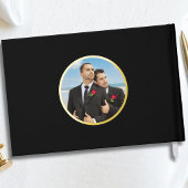 ゲイ男性の結婚式 エレガント レインボー 写真 ゴールド ゲストブック
