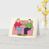 ゲイ男性カップルおめでとう カード (黄色い花)