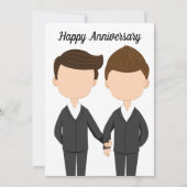 ゲイ男性カップルの結婚記念日おめでとう カード (正面)
