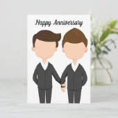 ゲイ男性カップルの結婚記念日おめでとう カード (スタンド正面)