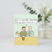 ゲイ男性カップル漫画ユーモア ポストカード (スタンド正面)