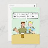 ゲイ男性カップル漫画ユーモア ポストカード (正面/裏面)