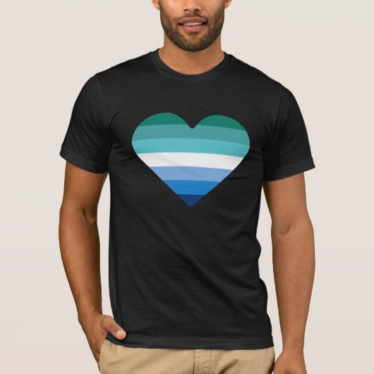 ゲイ男性プライドハートTシャツ Tシャツ (正面)