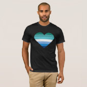 ゲイ男性プライドハートTシャツ Tシャツ (正面フル)
