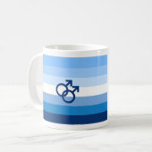 ゲイ男性プライドフラグ コーヒーマグカップ (正面左)