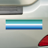 ゲイ男性プライド旗(アズール) バンパーステッカー (車上)