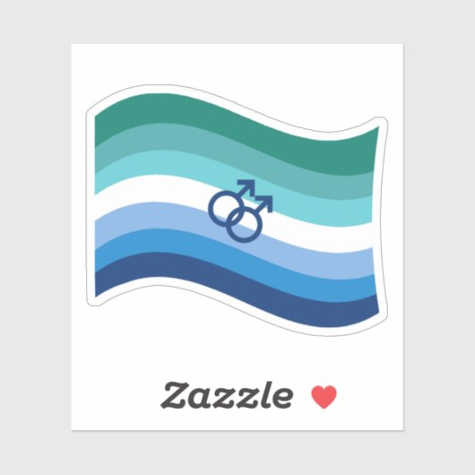 ゲイ男性ラブプライドAzure波形フラグ シール (シート)