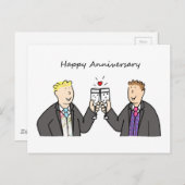 ゲイ男性夫婦ハッピーアニバーサリーグルームズ ポストカード (正面/裏面)