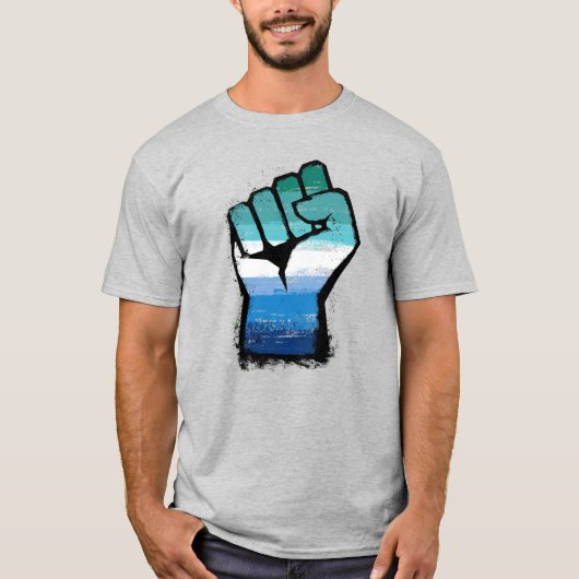 ゲイ男性抗議フィスト Tシャツ (正面)