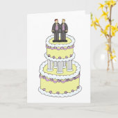 ゲイ男性結婚夫婦おめでとう カード (黄色い花)