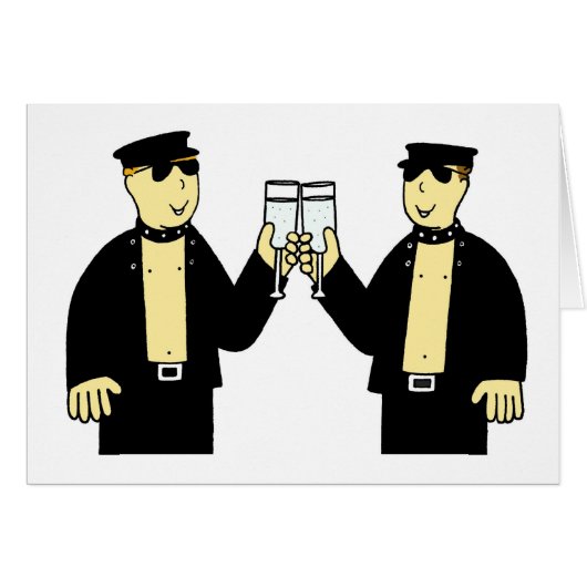 ゲイ男結婚性のカップルおめでとう、漫画。 (正面横)