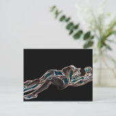 ゲイ白熱［赤熱］光を放つラブ ポストカード (スタンド正面)