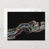 ゲイ白熱［赤熱］光を放つラブ ポストカード (正面/裏面)