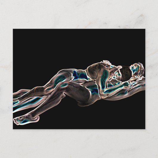 ゲイ白熱［赤熱］光を放つラブ ポストカード (正面)