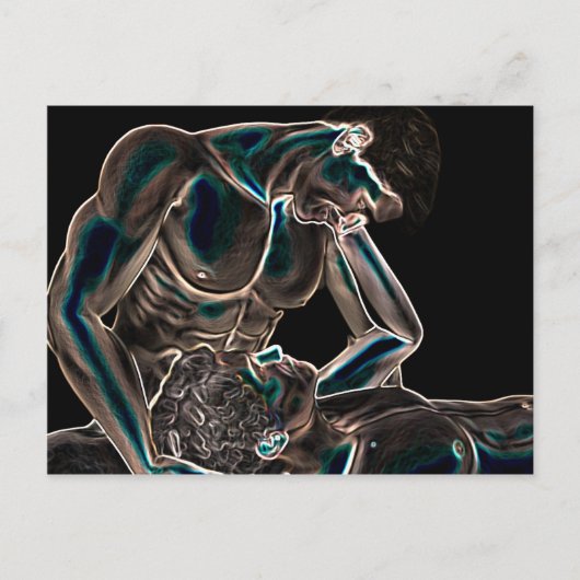 ゲイ白熱［赤熱］光を放つラブ ポストカード (正面)