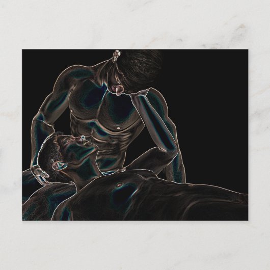 ゲイ白熱［赤熱］光を放つラブ ポストカード (正面)