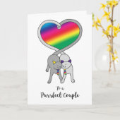 ゲイ目的カップル記念日レインボーキャッツ カード (黄色い花)