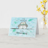 ゲイ私のパパ両親かわいいラブバード カード (黄色い花)