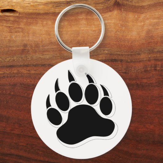 ゲイ素晴らしベアークローブB&W 3Dエフェクト キーホルダー (正面)