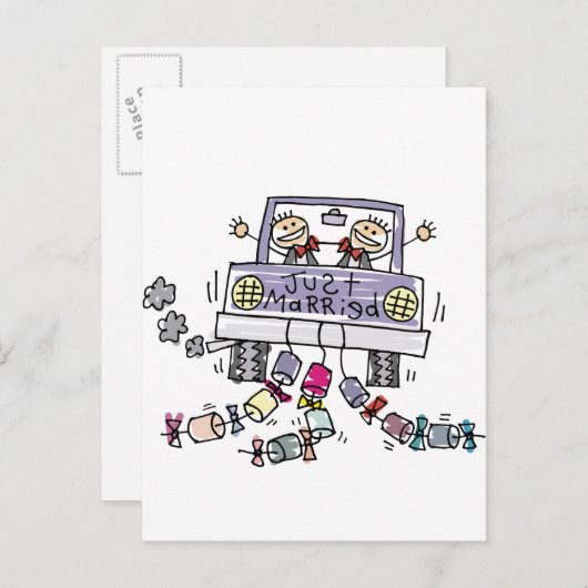ゲイ結婚たった今結婚しました 案内ポストカード (正面/裏面)