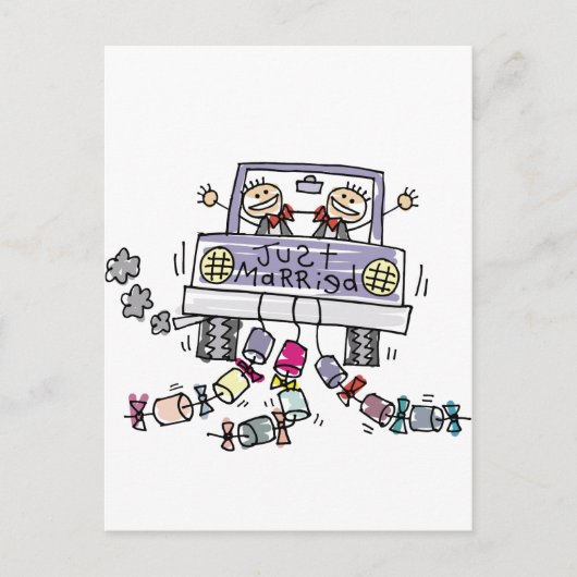 ゲイ結婚たった今結婚しました 案内ポストカード (正面)