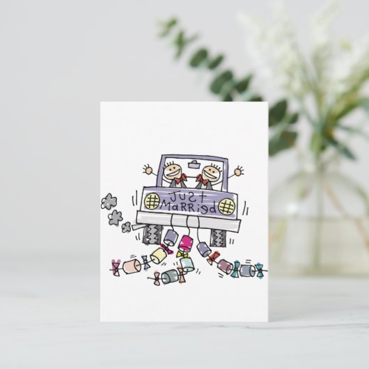 ゲイ結婚たった今結婚しました 案内ポストカード (スタンド正面)
