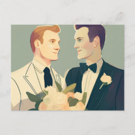 ゲイ結婚のはがき ポストカード