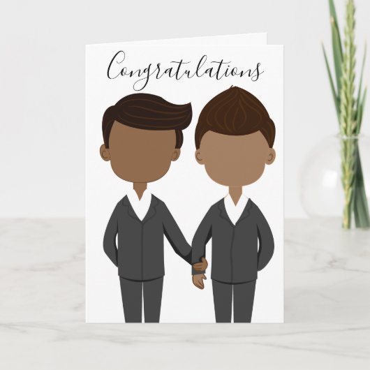ゲイ結婚のアフリカ系アメリカ人おめでとう カード (正面)