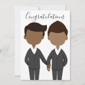 ゲイ結婚のアフリカ系アメリカ人男性おめでとう カード (正面)