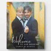 ゲイ結婚のウェルカムツーグルームフォト フォトプラーク (正面)