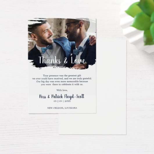 ゲイ結婚のカップルと感謝していお客さまのブラシ (デスク)