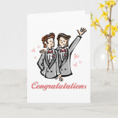 ゲイ結婚のカード(男性)カスタマイズ可能 カード (黄色い花)