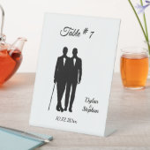 ゲイ結婚のグルーム名と日付テーブル番号 台座サイン (インサイチュ)