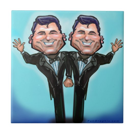 ゲイ結婚のケーキ人形 タイル (正面)