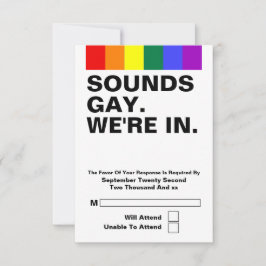 ゲイ結婚のサウンドゲイ私たちはRSVPにいる 出欠カード